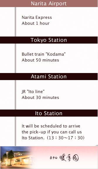 Guests traveling from Narita Airport